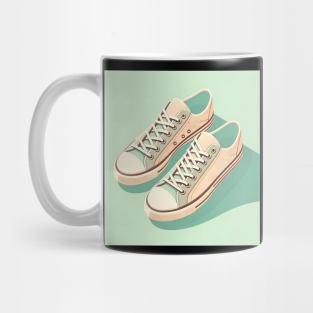 Retro sneakers in pastel hues, minimalist art Mug